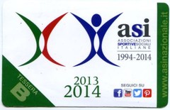 TESSERA ASI Associazione Sportive Sociali Italiane